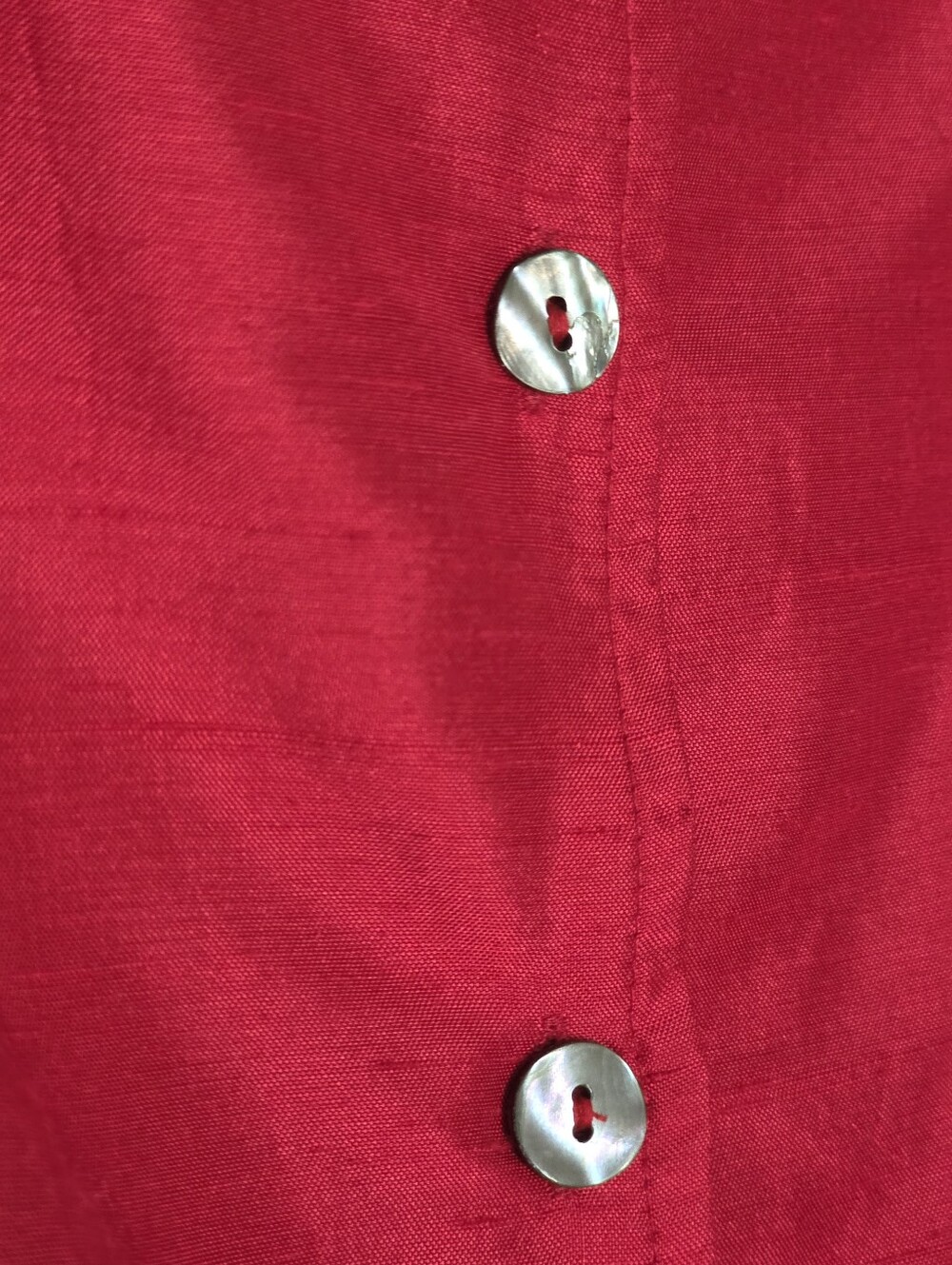 Valerie Stevens Pure Silk Shantung Sleeveless Blouse - Crimson Red - Size 4 - Picture 6 of 6